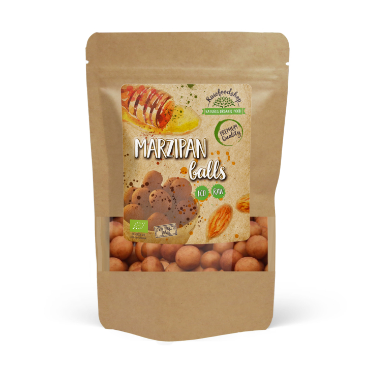 Marcipankugler i kakao ØKO 100g i gruppen Råvarer & Drikke / Slik & Chokolade / Slik hos Rawfoodshop Scandinavia AB (K21756)
