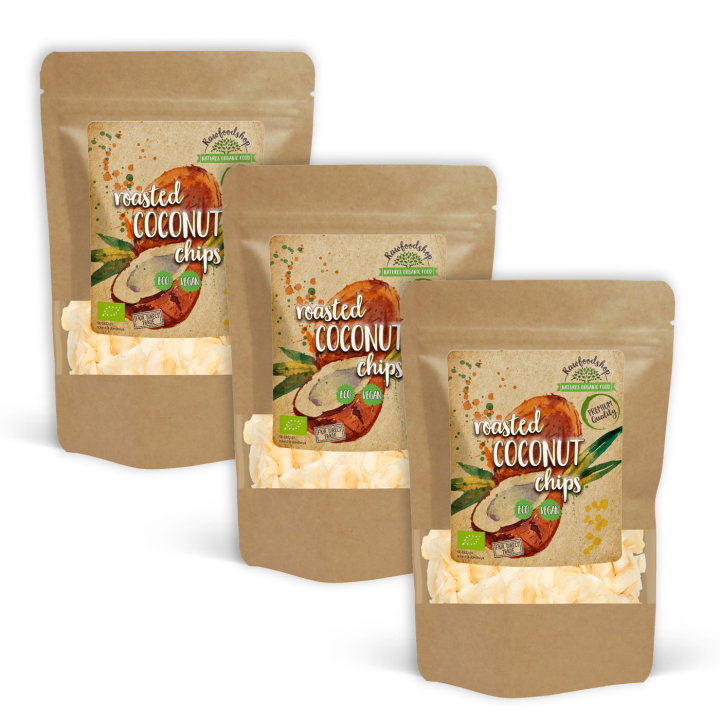 Kokoschips Premium Ristede ØKO 350g x 3 pakker i gruppen Råvarer & Drikke / Nødder / Kokos hos Rawfoodshop Scandinavia AB (KCR35-SET3)