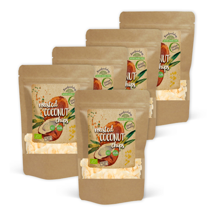 Kokoschips Premium Ristede ØKO 500g x 5 pakker i gruppen Råvarer & Drikke / Nødder / Kokos hos Rawfoodshop Scandinavia AB (KCR50-SET5)