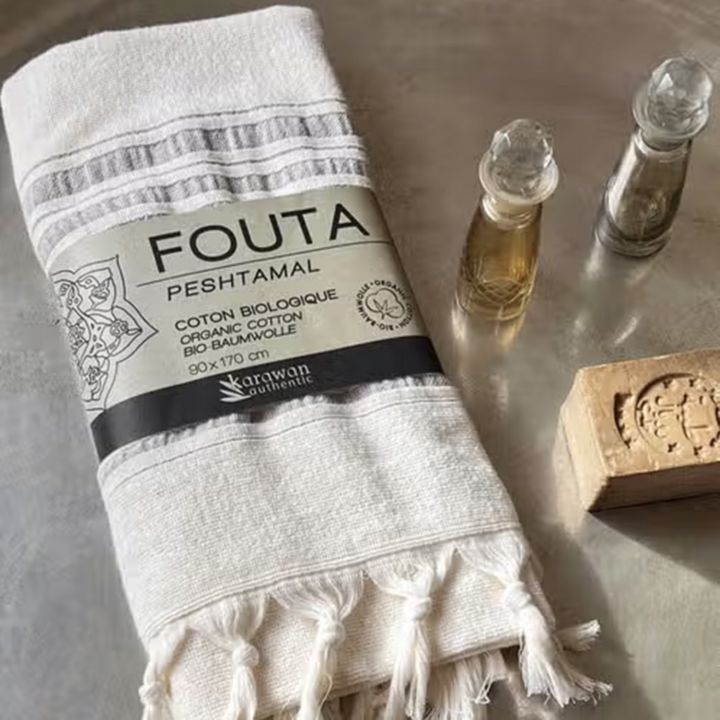 Håndklæde Fouta Dolce Månesten i gruppen Kropspleje / Færdigvarer hos Rawfoodshop Scandinavia AB (KFO9MO)