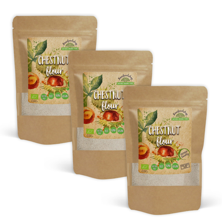 Kastanjemel ØKO 500g x 3 pakker i gruppen Råvarer & Drikke / Bagning / Mel hos Rawfoodshop Scandinavia AB (KNM50-SET3)