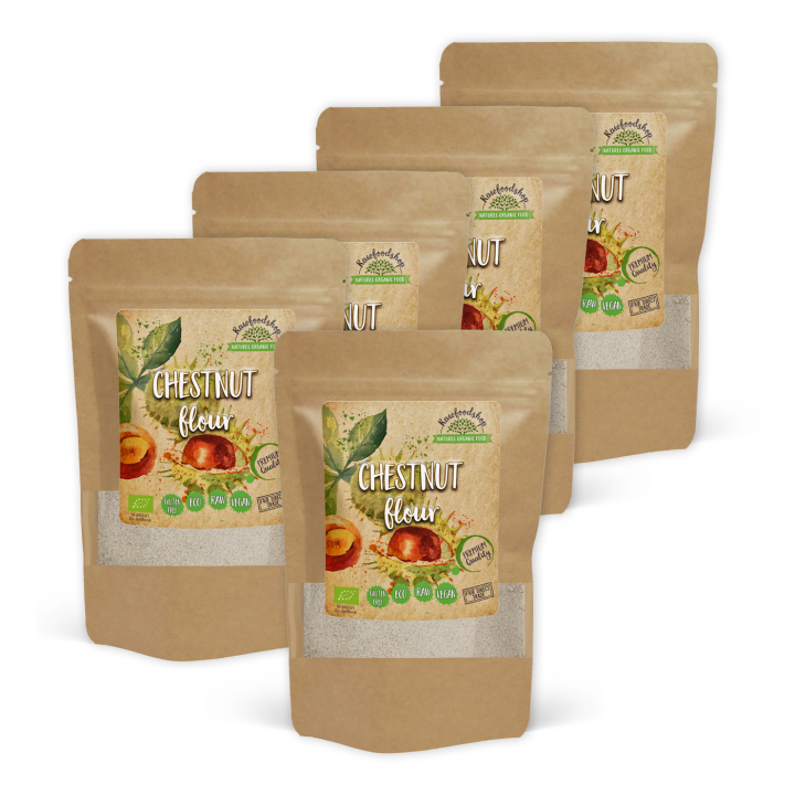 Kastanjemel ØKO 500g x 5 pakker i gruppen Råvarer & Drikke / Bagning / Mel hos Rawfoodshop Scandinavia AB (KNM50-SET5)