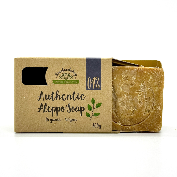 Alepposæbe Laurbærolie 4% ØKO 200g i gruppen Hud & Krop / Krop / Showergel hos Rawfoodshop Scandinavia AB (KNNBEC1)