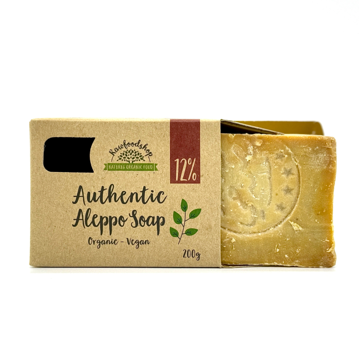 Alepposæbe Laurbærolie 12% ØKO 200g i gruppen Hud & Krop / Krop / Showergel hos Rawfoodshop Scandinavia AB (KNNBEC2)