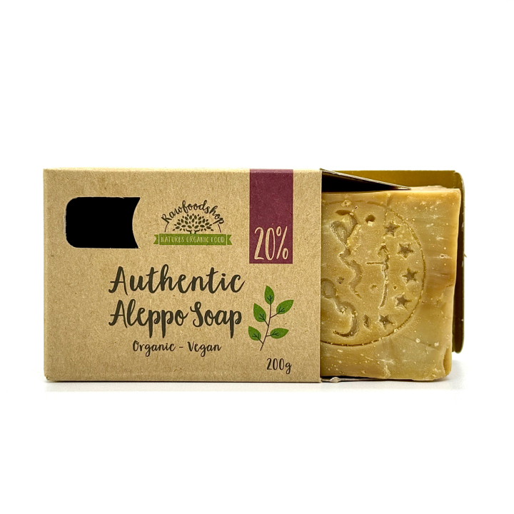 Alepposæbe Laurbærolie 20% ØKO 200g i gruppen Hud & Krop / Krop / Showergel hos Rawfoodshop Scandinavia AB (KNNBEC3)