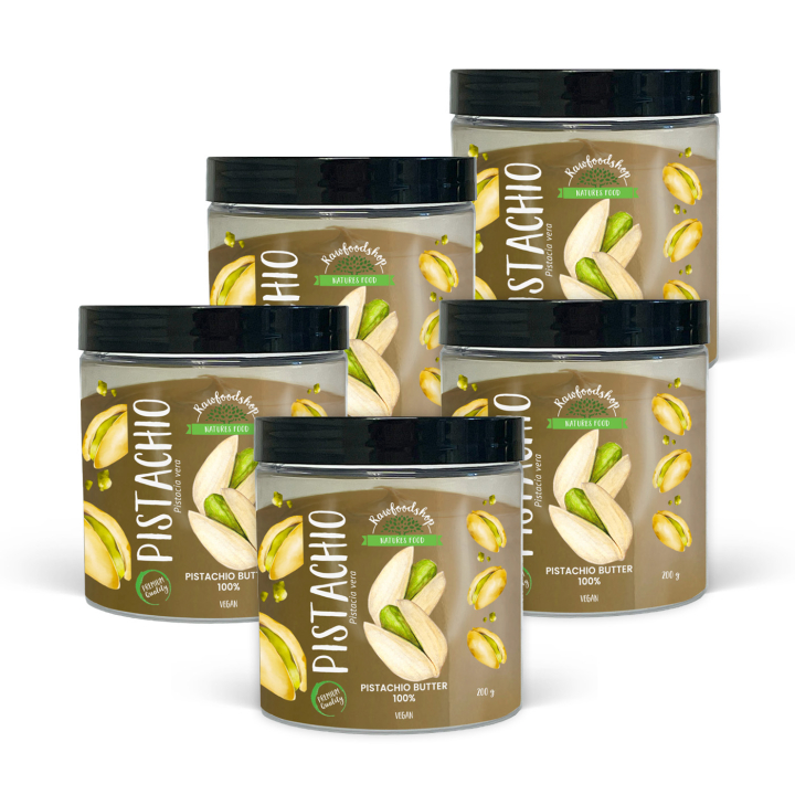 Pistaciesmør 200g x 5 dåser i gruppen Råvarer & Drikke / Nødder / Nøddesmør hos Rawfoodshop Scandinavia AB (L00220BGP2-SET5)