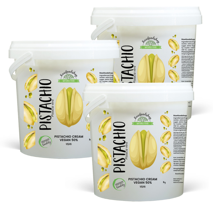 Pistaciecreme Vegansk 50% 1kg x 3 dåser i gruppen Råvarer & Drikke / Nødder / Nøddesmør hos Rawfoodshop Scandinavia AB (L00220CPO1-SET3)