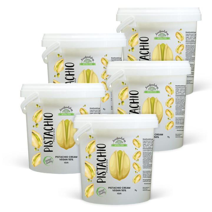 Pistaciecreme Vegansk 50% 1kg x 5 dåser i gruppen Råvarer & Drikke / Nødder / Nøddesmør hos Rawfoodshop Scandinavia AB (L00220CPO1-SET5)
