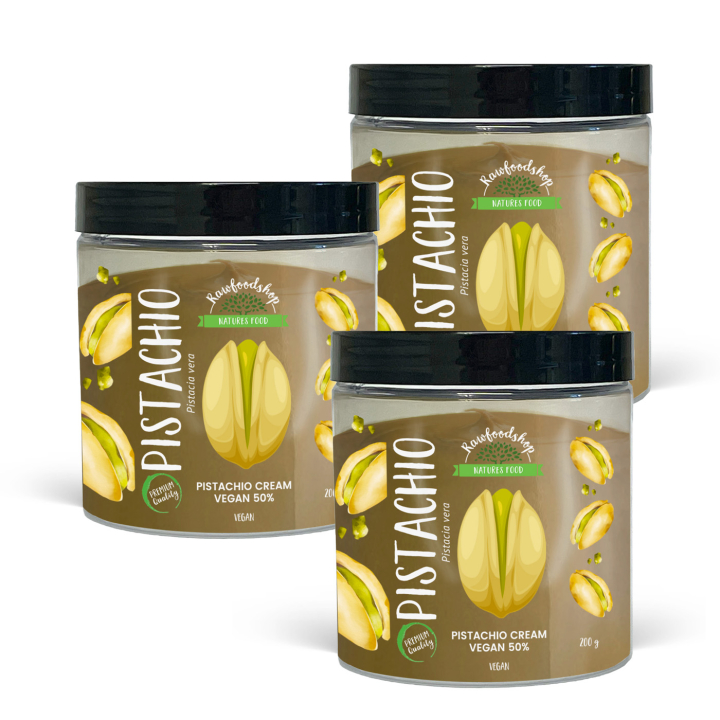 Pistaciecreme Vegansk 50% 200g x 3 dåser i gruppen Råvarer & Drikke / Nødder / Nøddesmør hos Rawfoodshop Scandinavia AB (L00220CPO2-SET3)