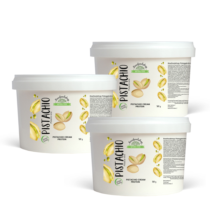 Pistaciecreme Protein 500g x 3 dåser i gruppen Råvarer & Drikke / Nødder / Pistacienødder hos Rawfoodshop Scandinavia AB (L0414030015-SET3)
