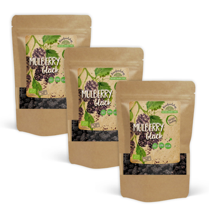 Morbær Sorte ØKO 500g x 3 pakker i gruppen Råvarer & Drikke / Frugt & Frugtpulver / Morbær hos Rawfoodshop Scandinavia AB (MBS50-SET3)
