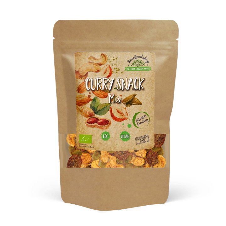 Curry Snackmix ØKO 200g i gruppen Råvarer & Drikke / Nødder / Nøddemix hos Rawfoodshop Scandinavia AB (MELCUR5-200)