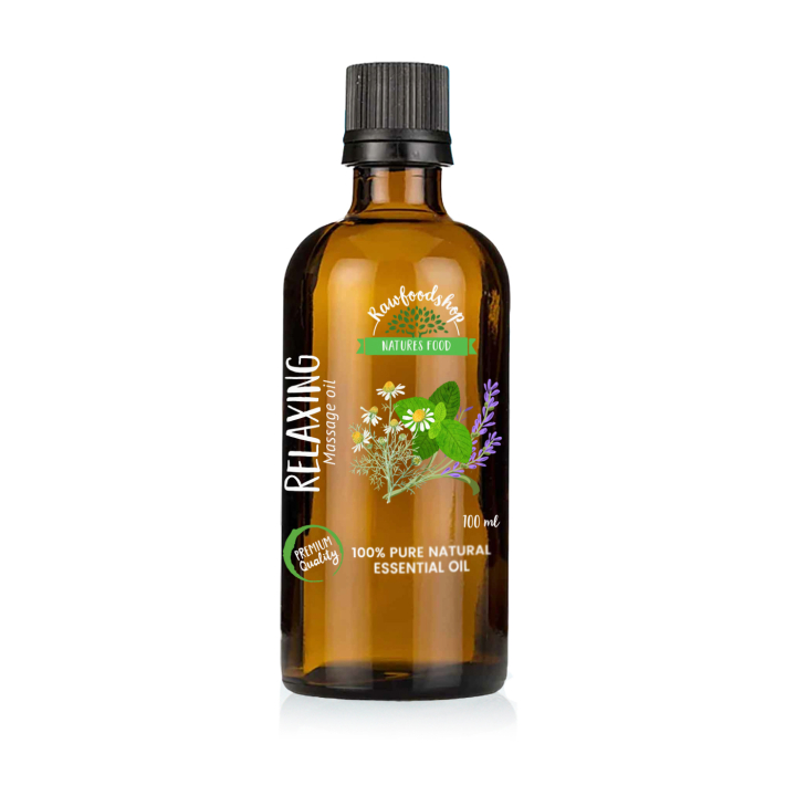 Relaxing Massage Oil 100ml i gruppen Kropspleje / DIY Råvarer / Æteriske olier hos Rawfoodshop Scandinavia AB (MOLUL-01)