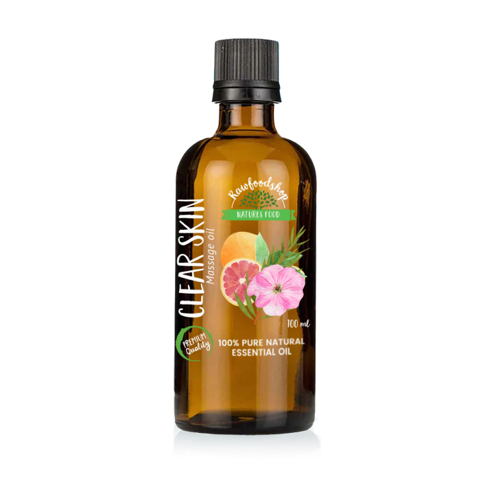 Clear Skin Massage Oil 100ml i gruppen Kropspleje / DIY Råvarer / Æteriske olier hos Rawfoodshop Scandinavia AB (MOLUL-16)