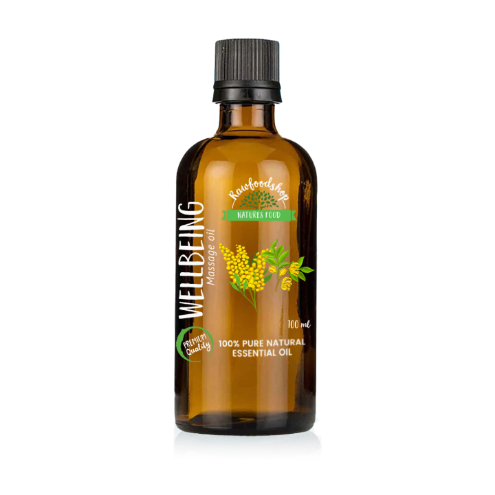 Wellbeing Massage Oil 100ml i gruppen Kropspleje / DIY Råvarer / Æteriske olier hos Rawfoodshop Scandinavia AB (MOLUL-17)