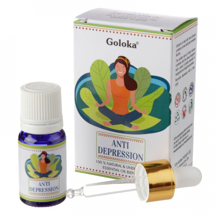 Goloka Blend Essential Oil Anti Depression 10ml i gruppen Home & Soul / Ritual & Cermoni / Røgelse, Lys og Dufte hos Rawfoodshop Scandinavia AB (OILB05)