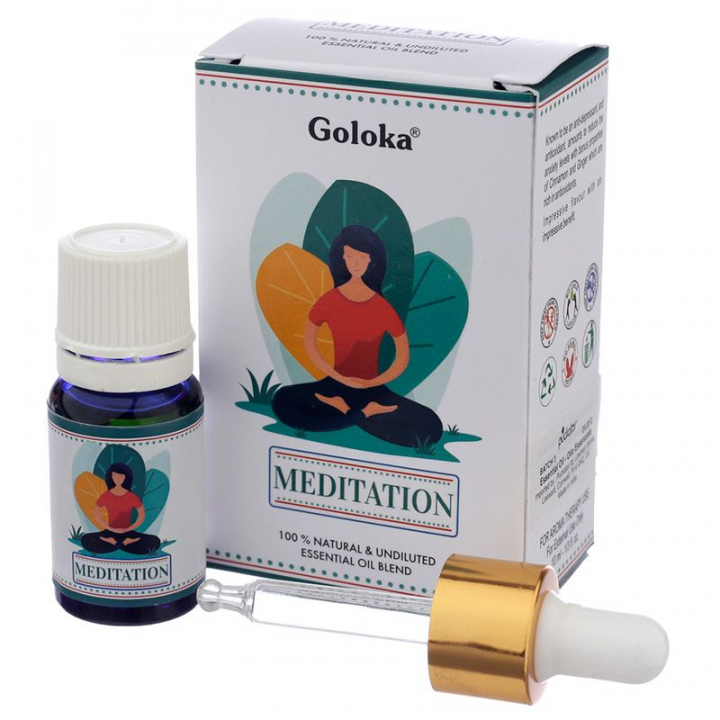 Goloka Blend Essential Oil Meditation 10ml i gruppen Hjem & Sjæl / Ritual & Ceremoni / Røgelse, Lys og Dufte hos Rawfoodshop Scandinavia AB (OILB12)