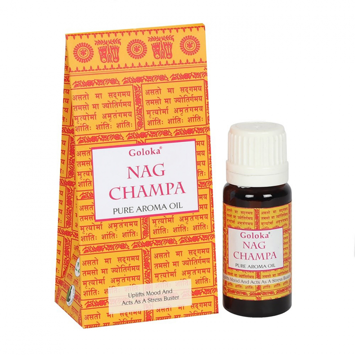 Goloka Aromaolier Nag Champa 10ml i gruppen Hjem & Sjæl / Ritual & Ceremoni / Røgelse, Lys og Dufte hos Rawfoodshop Scandinavia AB (OILG05)