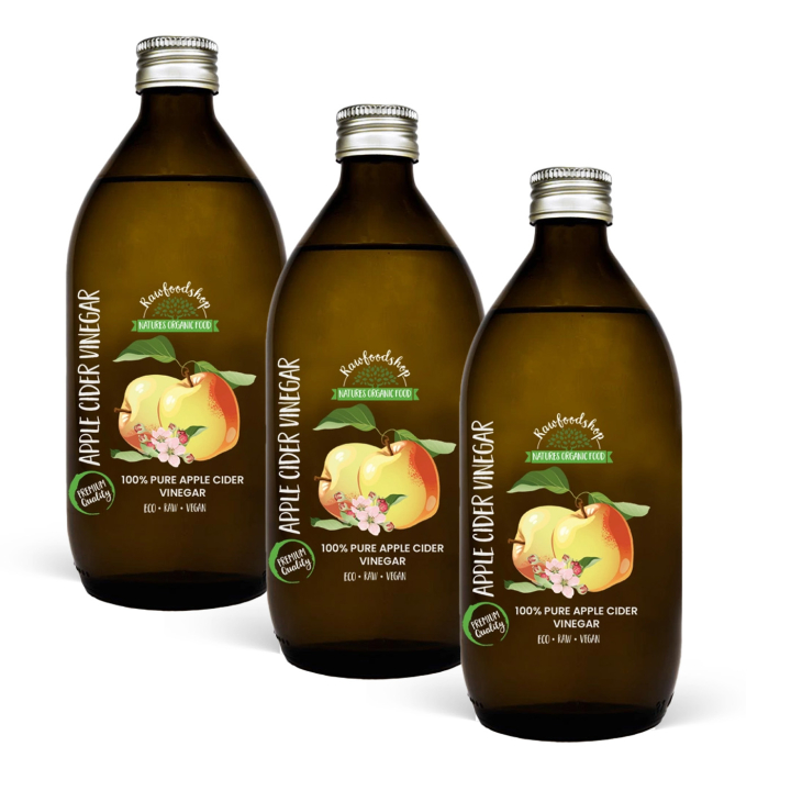 Æblecidereddike ØKO 500ml x 3 flasker i gruppen Råvarer & Drikke / Spisekammer / Smagssætning / Eddike hos Rawfoodshop Scandinavia AB (OLIE0181-SET3)