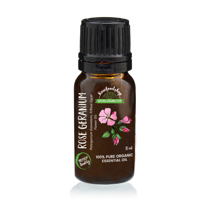 Rosengeranium Eterisk Olje ØKO 10ml i gruppen Hud & Krop / Naturlig DIY / Æteriske olier hos Rawfoodshop Scandinavia AB (ORGEOUL20)