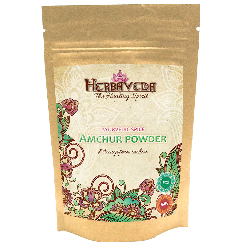 Herbaveda Amchur Pulver ØKO 100g i gruppen Råvarer & Drikke / Spisekammer / Krydderier hos Rawfoodshop Scandinavia AB (P165202)
