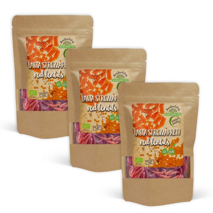 Pasta Strozzapreti Røde Linser ØKO 250g x 3 pakker i gruppen Råvarer & Drikke / Spisekammer / Pasta & Nudler hos Rawfoodshop Scandinavia AB (P22269-SET3)