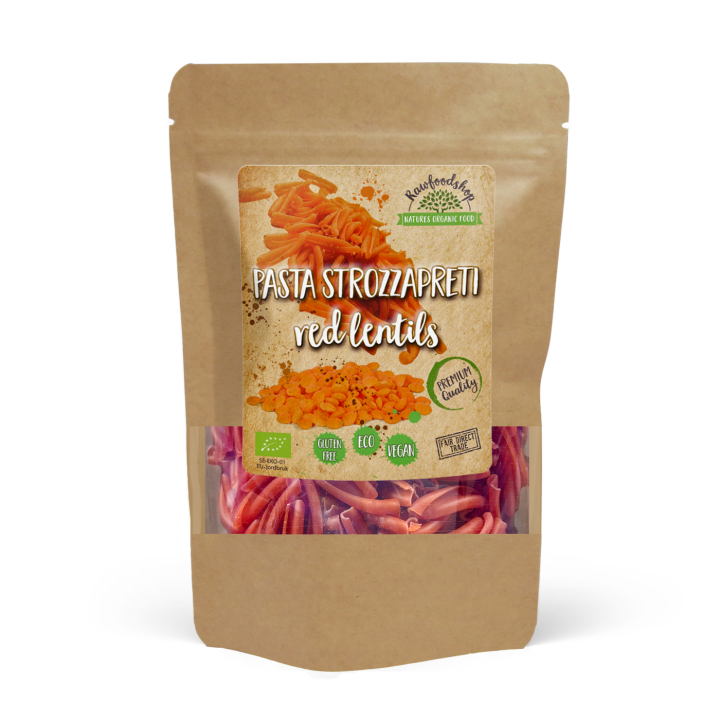 Pasta Strozzapreti Røde Linser ØKO 250g i gruppen Råvarer & Drikke / Spisekammer / Pasta & Nudler hos Rawfoodshop Scandinavia AB (P22269)