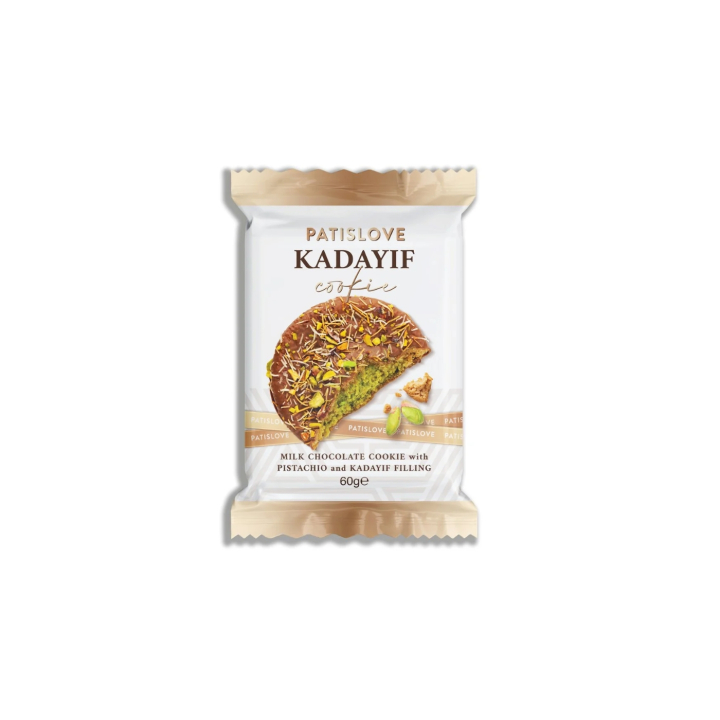 Fyldt Cookie Chokolade Pistaciecreme 60g i gruppen Råvarer & Drikke / Spisekammer / Småkager & Kiks hos Rawfoodshop Scandinavia AB (PATISLOVE04)