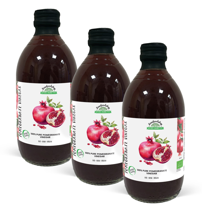 Granatæbleeddike Ufiltreret ØKO 500ml x 3 flasker i gruppen Råvarer & Drikke / Spisekammer / Smagssætning / Eddike hos Rawfoodshop Scandinavia AB (PFMG5SY050006-SET3)