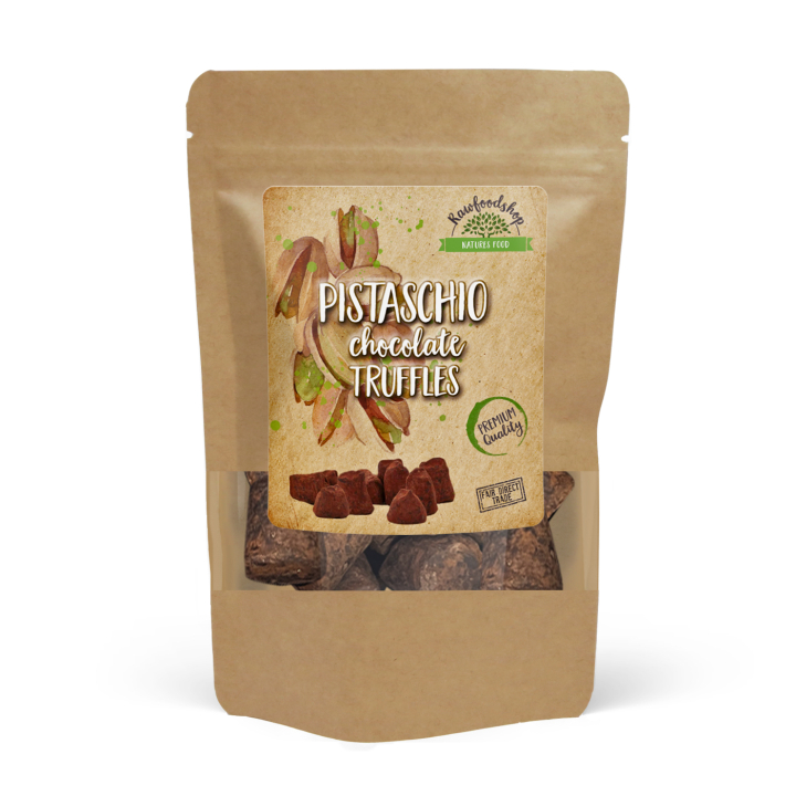 Chokoladetrøffel Pistacie 100g i gruppen Råvarer & Drikke / Slik & Chokolade / Chokolade og Bars hos Rawfoodshop Scandinavia AB (PIST-100)