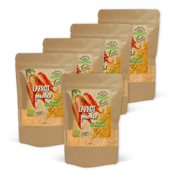 Gulerodspulver ØKO 100g x 5 pakker i gruppen Råvarer & Drikke / Helsekost / Grønne Pulvere hos Rawfoodshop Scandinavia AB (PULMOR-SET5)