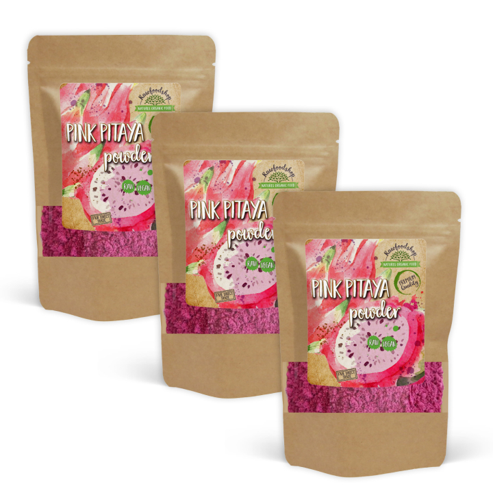 Pink Pitaya Pulver 100g x 3 pakker i gruppen Råvarer & Drikke / Frugt & Frugtpulver / Frugtpulver hos Rawfoodshop Scandinavia AB (PULPINK-SET3)