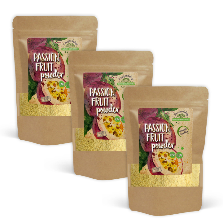 Passionsfrugt Pulver 125g x 3 pakker i gruppen Råvarer & Drikke / Frugt & Frugtpulver / Frugtpulver hos Rawfoodshop Scandinavia AB (RAW00219-SET3)