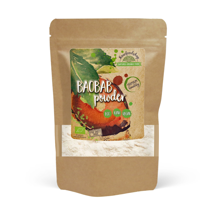 Baobab Pulver ØKO 125g i gruppen Råvarer & Drikke / Frugt & Frugtpulver / Baobab hos Rawfoodshop Scandinavia AB (RAW00220)