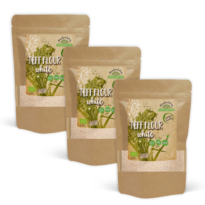 Teffmel Lyst ØKO 500g x 3 pakker i gruppen Råvarer & Drikke / Bagning / Mel hos Rawfoodshop Scandinavia AB (RAW0025-SET3)