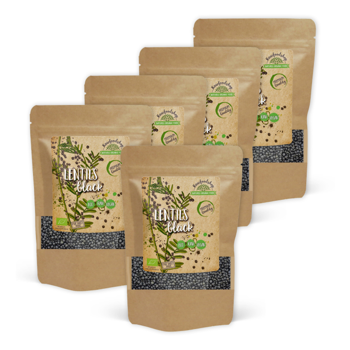 Linser Sorte ØKO 500g x 5 pakker i gruppen Råvarer & Drikke / Spisekammer / Bælgfrugter hos Rawfoodshop Scandinavia AB (RAW0031-SET5)