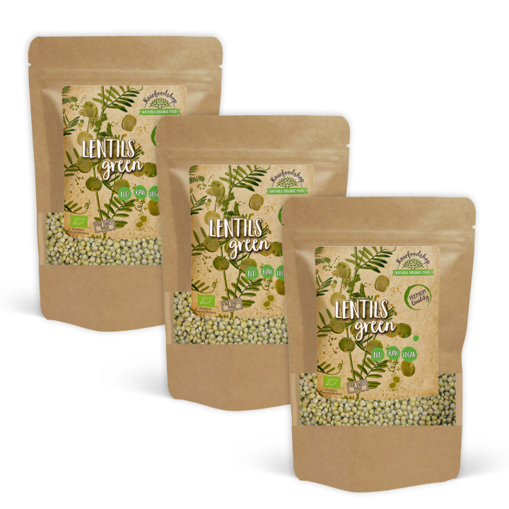 Linser Grønne ØKO 500g x 3 pakker i gruppen Råvarer & Drikke / Spisekammer / Bælgfrugter hos Rawfoodshop Scandinavia AB (RAW003300-SET3)