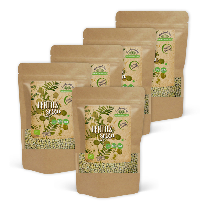 Linser Grønne ØKO 500g x 5 pakker i gruppen Råvarer & Drikke / Spisekammer / Bælgfrugter hos Rawfoodshop Scandinavia AB (RAW003300-SET5)