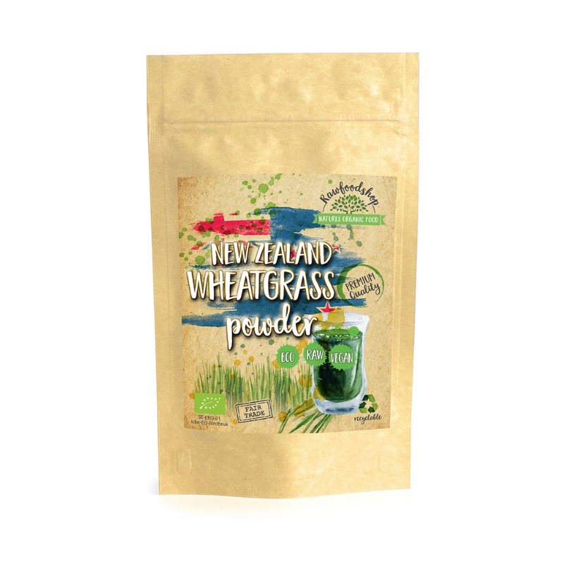 Hvedegræspulver NZ ØKO 100g i gruppen Naturlige kosttilskud / Superfood / Byg & Hvedegræs hos Rawfoodshop Scandinavia AB (RAW00330044)