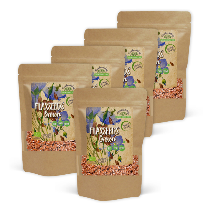 Hørfrøn Brune ØKO 500g x 5 pakker i gruppen Råvarer & Drikke / Helsekost / Frø hos Rawfoodshop Scandinavia AB (RAW0482-SET5)