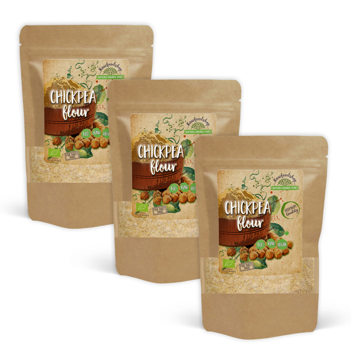 Kikærtemel ØKO 500g x 3 pakker i gruppen Råvarer & Drikke / Bagning / Mel hos Rawfoodshop Scandinavia AB (RAW097709-SET3)