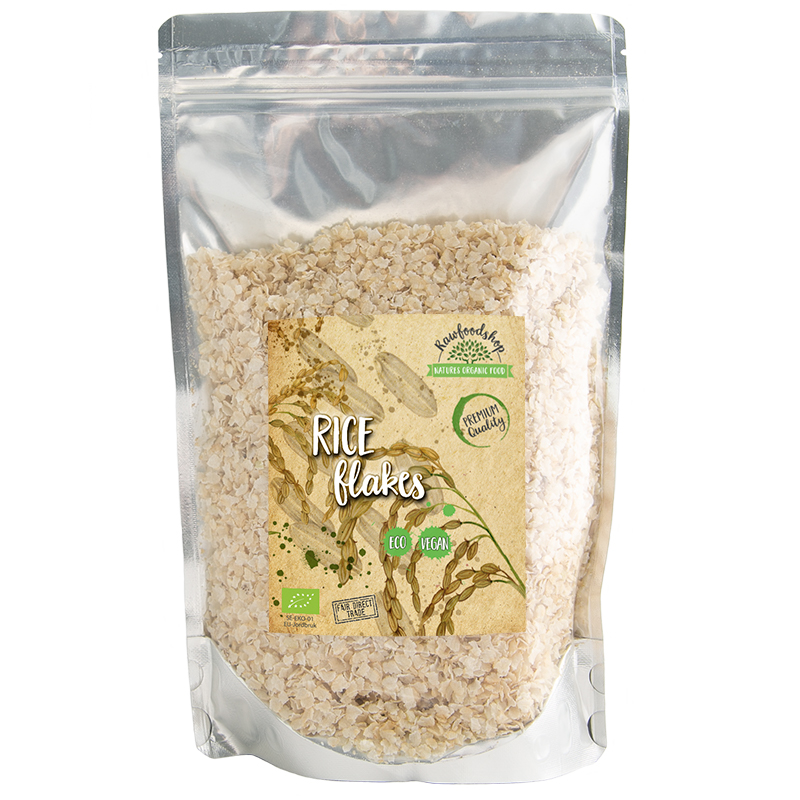 Risflager ØKO 500g i gruppen Råvarer & Drikke / Bagning / Gryn & Flager hos Rawfoodshop Scandinavia AB (RAW098098)
