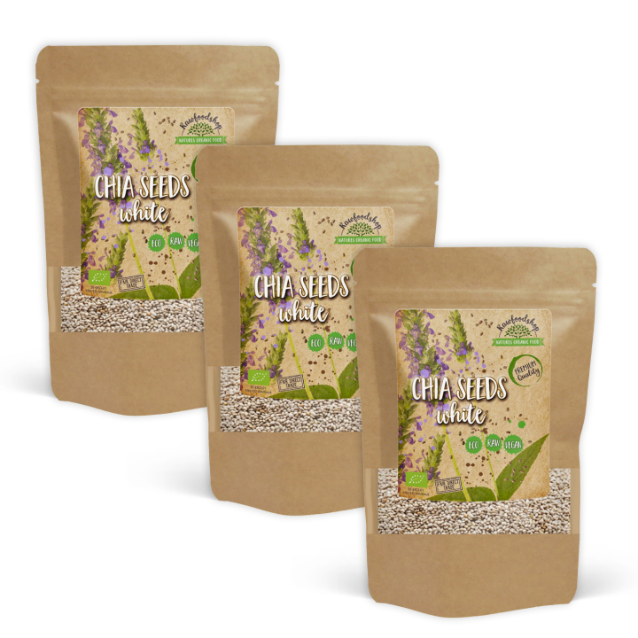 Chiafrø Hvide ØKO 1kg x 3 pakker i gruppen Råvarer & Drikke / Helsekost / Frø hos Rawfoodshop Scandinavia AB (RAW7979878-SET3)