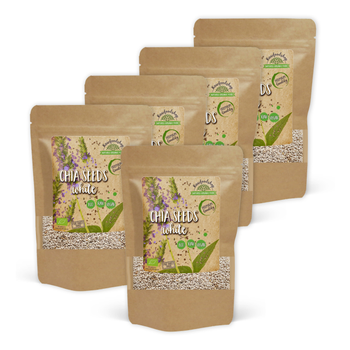 Chiafrø Hvide ØKO 1kg x 5 pakker i gruppen Råvarer & Drikke / Helsekost / Frø hos Rawfoodshop Scandinavia AB (RAW7979878-SET5)