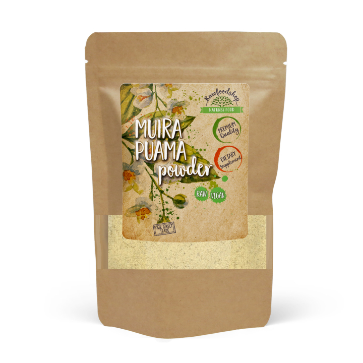 Muira Puama 125g i gruppen Helse / Urter, alger & svampe / Urter hos Rawfoodshop Scandinavia AB (RAW89)