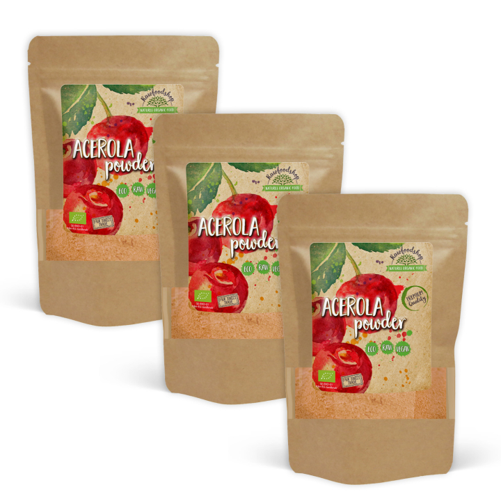 Acerola Pulver ØKO 125g x 3 pakker i gruppen Råvarer & Drikke / Frugt & Frugtpulver / Frugtpulver hos Rawfoodshop Scandinavia AB (RAW930-SET3)