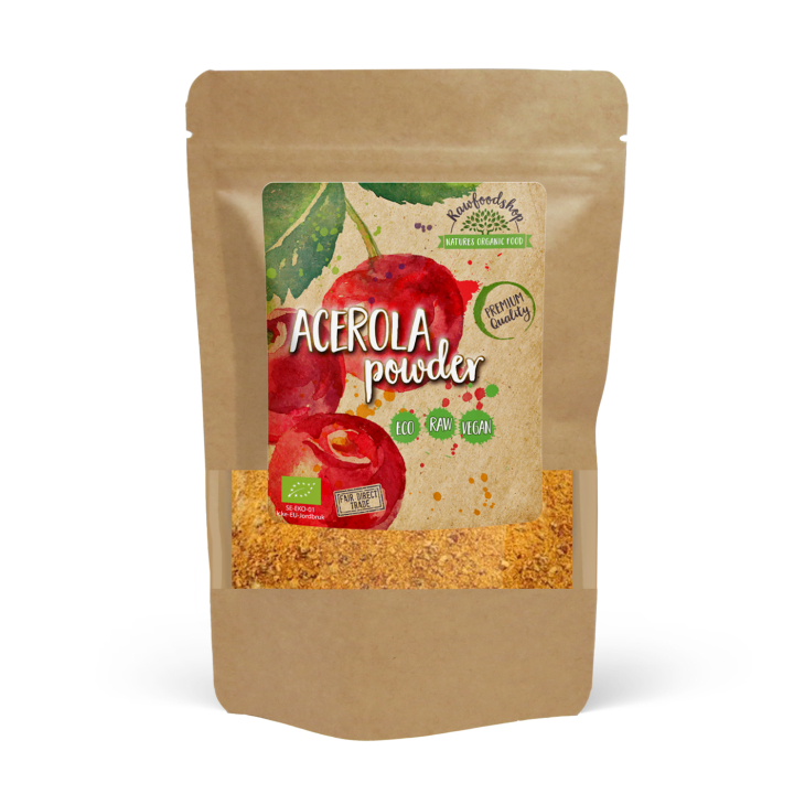 Acerola Pulver ØKO 125g i gruppen Råvarer & Drikke / Frugt & Frugtpulver / Frugtpulver hos Rawfoodshop Scandinavia AB (RAW930)