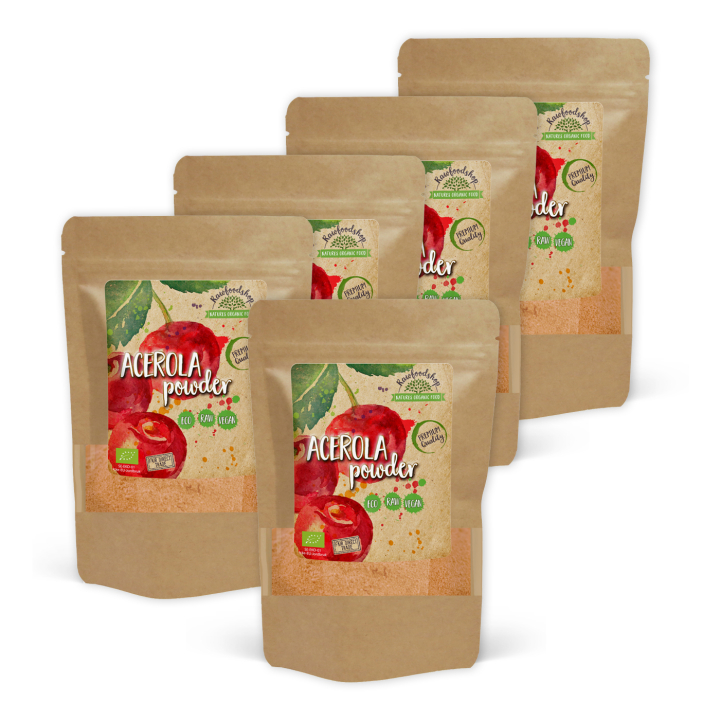Acerola Pulver ØKO 250g x 5 pakker i gruppen Råvarer & Drikke / Frugt & Frugtpulver / Frugtpulver hos Rawfoodshop Scandinavia AB (RAW930250-SET5)