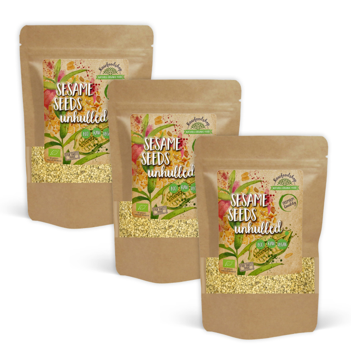 Sesamfrø med skal ØKO 500g x 3 pakker i gruppen Råvarer & Drikke / Helsekost / Frø hos Rawfoodshop Scandinavia AB (RAW9397-SET3)