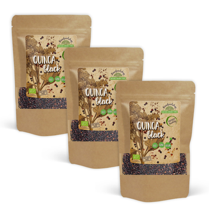 Quinoa Sort ØKO 500g x 3 pakker i gruppen Råvarer & Drikke / Helsekost / Frø hos Rawfoodshop Scandinavia AB (RAW9865-SET3)